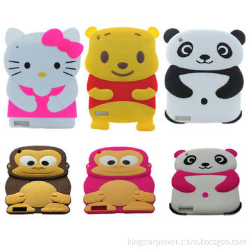 3D Cartoon Soft Animal Silicone Rubber Case Cover Skin for iPad Air/iPad 5/iPad 4/iPad 3/iPad 2/3/4